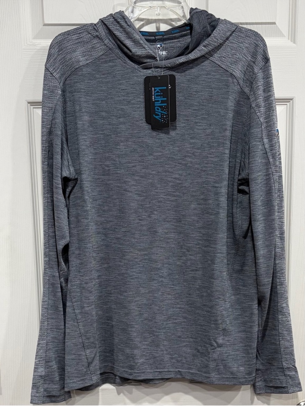 Kuhl Men's Large Engineered Hoodie Performance T-Shirt Grey NWT UPF 20 Sun